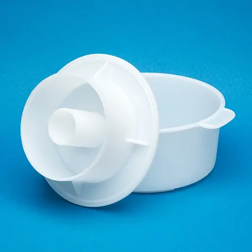 Форма для виготовлення твердого та м'якого сиру з поршнем Ø 16 см на 1.5 кг сиру, Kitchette Білий 85131 - фото 2