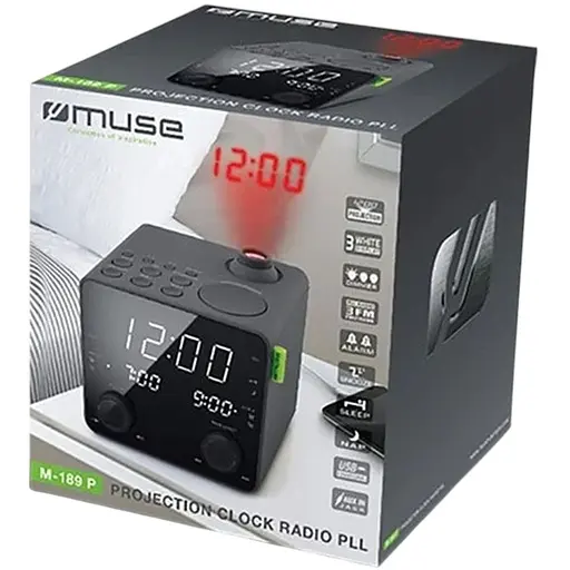 Радіо-годинник Muse M-189 P з USB та проекцією (M-189 P) - фото 4