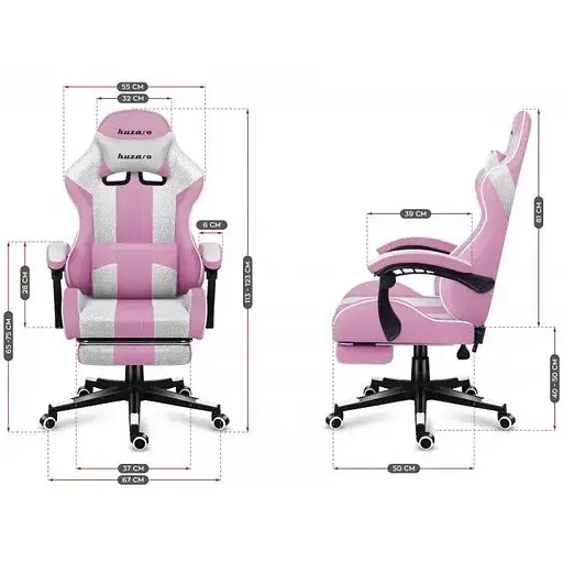 Комп'ютерне крісло Huzaro Force 4.7 Pink (тканина) - фото 7