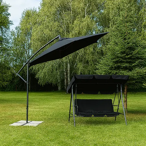 Гойдалка Leobro з подушками на 3 особи Black - фото 2