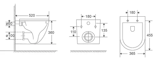 Унитаз подвесной Mixxus Premium Ellipse-0303-R 520x365x360 мм, система смыва Rimless MP6463, Белый - фото 2