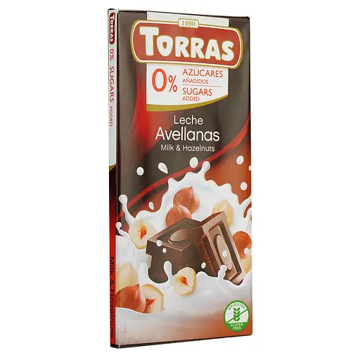 Шоколад молочный Torras с фундуком без сахара 75 г - фото 2