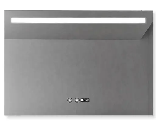 Дзеркало Dusel DE-M3021 75x100 з годинником, Білий - фото 4