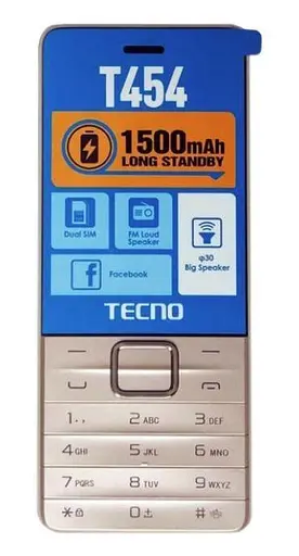 Телефон Tecno T454 Dual SIM 2-симковый кнопочный золотистый - фото 5