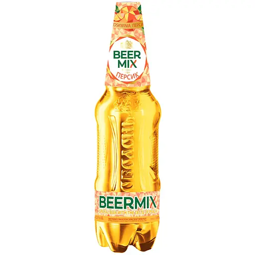 Пиво Оболонь Beermix Peach світле фільтроване 2.5% 1 л