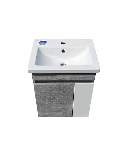 Тумба Мойдодир RIO 50-А з умивальником Como 50 бетон з білим підвісна Сірий - фото 6