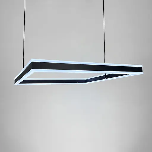 Люстра з підвісним квадратом у чорному корпусі 60 см | Арт. 303S-600 BK | Line F - фото 5