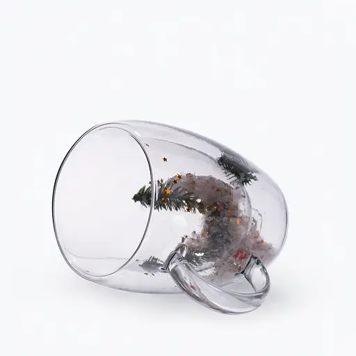 Чашка скляна з подвійними стінками з новорічним декором 350 мл Yiwu 64486-40 - фото 4