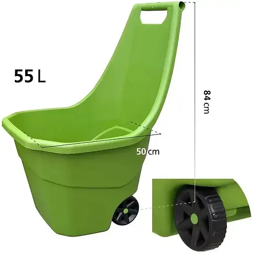 Садовая тележка Prosperplast Load & Go оливковая 55 л  - фото 3