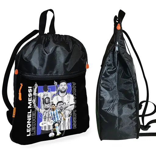 Рюкзак-мішок для взуття, спортивної форми Ліонель Мессі дитяча сумка для змінки з розширювачем (01338)