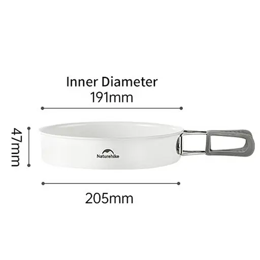 Сковорідка зі складаною ручкою Naturehike CNK2450CF013 (17.5 см) алюміній Білий - фото 2