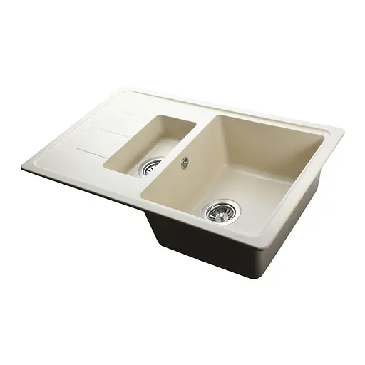 Гранітна мийка Globus Lux Izeo слонова кiстка 780x500 мм - фото 4