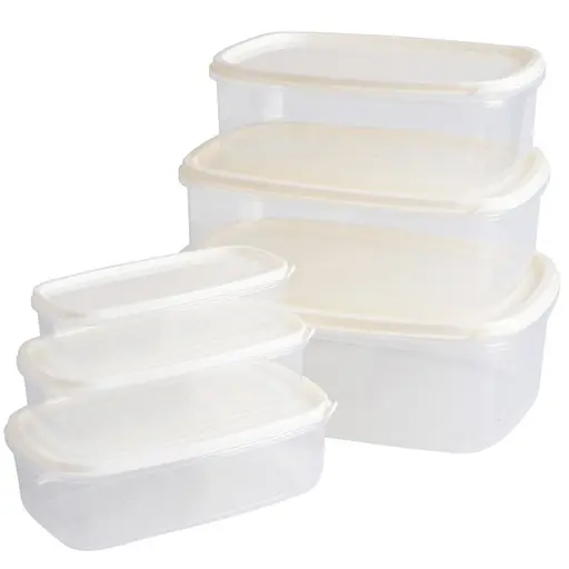 Набор пищевых контейнеров Violet House 0496 BEJ 6 шт. (0496 BEJ прям. наб. LARGE) - фото 1