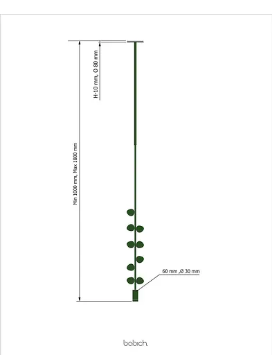 Підвісний стельовий світильник Babich Studio Eucalypt Black (RAL 9005) - фото 5
