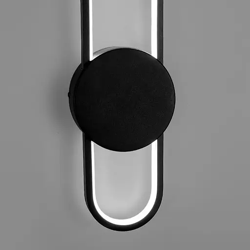 Видовжене бра Line F у металевому чорному корпусі 60 см Арт. W009/600 BK - фото 6