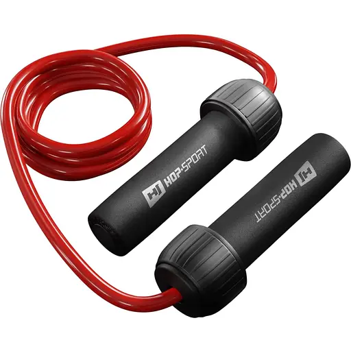 Скакалка Hop-Sport з обтяжувачем HS-F050JR червона - фото 1