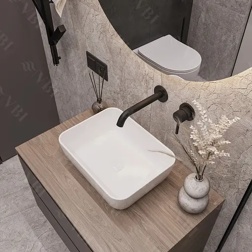 Умивальник VBI Palermo S white накладний VBI-012301, Білий - фото 1