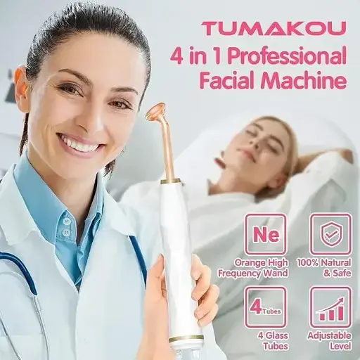 Дарсонваль TUMAKOU F08 Професійний косметологічний апарат для догляду за шкірою обличчя й тіла 4 насадки - фото 5