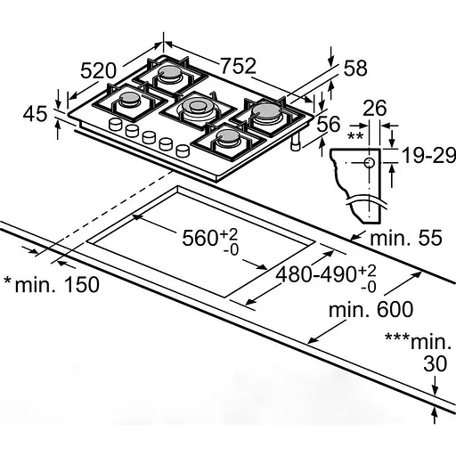 Газова варильна поверхня Siemens EP7A6QB90 [143259] - фото 7