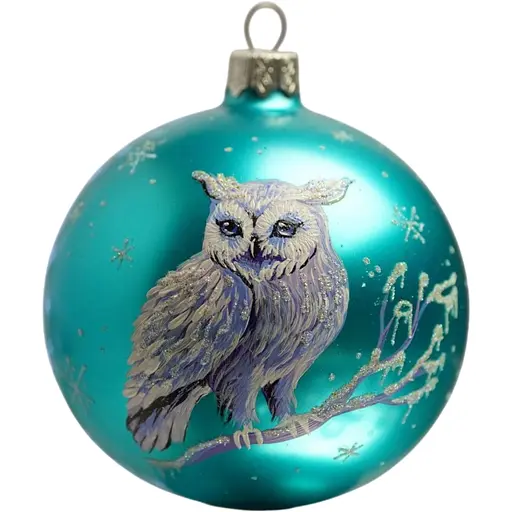 Ялинкова прикраса Санта Шоп Білосніжна сова скло (4820001112481)
