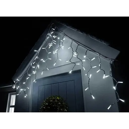 Наружная новогодняя гирлянда бахрома (белая проволока) Xmas W-2 10x0.6 м 200 LED Белый - фото 1