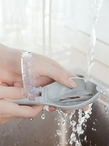 Рибочистка пластикова з контейнером 16 см, Kitchen Master Блакитний 84805 - фото 4