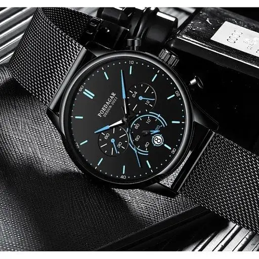 Чоловічий наручний годинник Poedagar Misto (Чорний) - фото 4