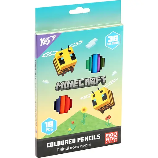 Олівці кольорові Yes Minecraft Spring 18 шт. 36 кольорів (290774) - фото 2