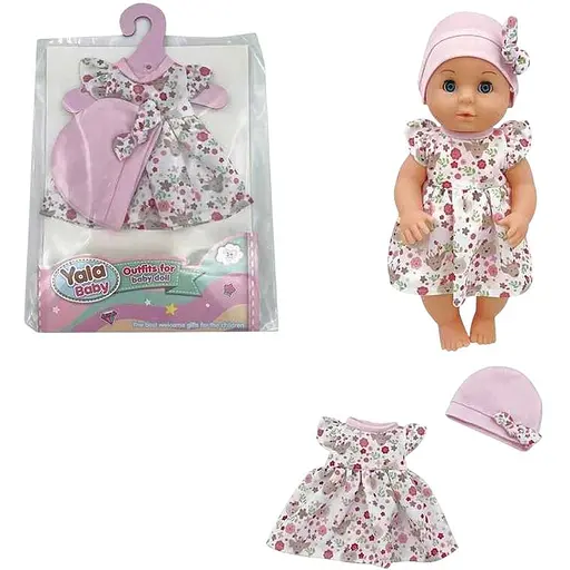 Одяг для пупса на пупса висотою 30-35см, сукня та шапочка YLC330Q