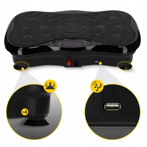 Виброплатформа для тренировок 4FIZJO Ultra+ с пультом и эспандерами Black (P-5905973402873) - фото 5