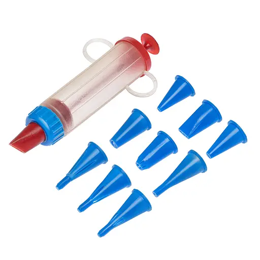 Шприц кулінарний кондитерський 13.5 см + 10 насадок, Master Class 82611 - фото 1