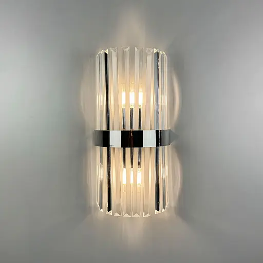 Бра в корпусі хром з скляними видовженими камінчиками Line F Арт. WS 150/2 CH - фото 6