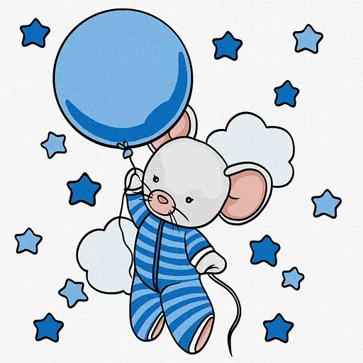 Набір для розпису по номерах для дітей 5+ Подорож до зірок, Ideyka, 25x25 см, КНО6129