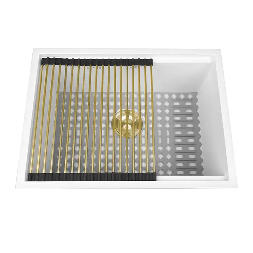 Кухонна мийка під стільницю 1.5 мм із нержавіючої сталі Nett NW-5742, Білий - фото 4