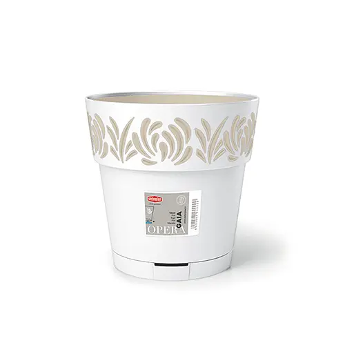 Вазон пластиковый OPERA GAIA, круглый, с автополивом, 25 см, 7,5 л (88500)