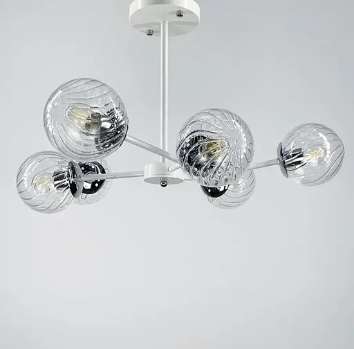 Стельова люстра на 6 плафонів в білому корпусі | Арт. 8122/6 WT | Line F - фото 2