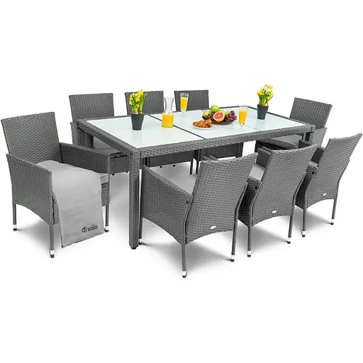Садовая мебель Di Volio Verona 8+1 серая - фото 5