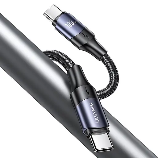 Кабель Usams U71 Type-C to Type-C 100W PD Fast Charging & Data Cable 2.4A 1.2m Black (US-SJ524) [71417] - фото 3