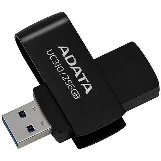 Флешка A-DATA USB 3.2 UC310 256Gb черная - фото 1