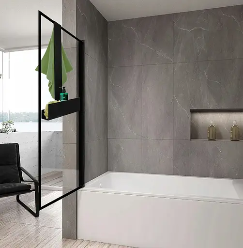 Полка Rea Tori black на душевую стенку REA-85000, Черный матовый - фото 2