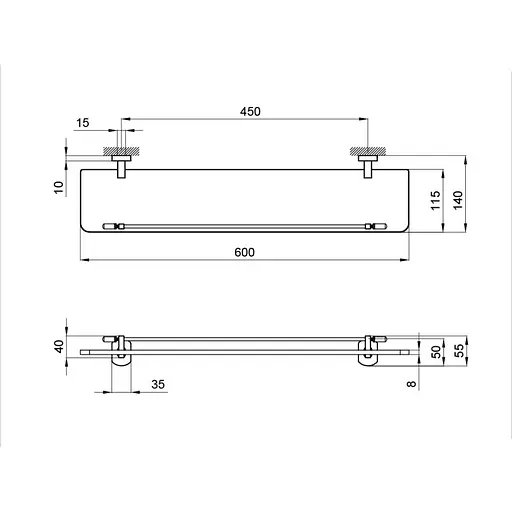 Стеклянная полочка Q-TAP Liberty CRM 1153 - фото 5