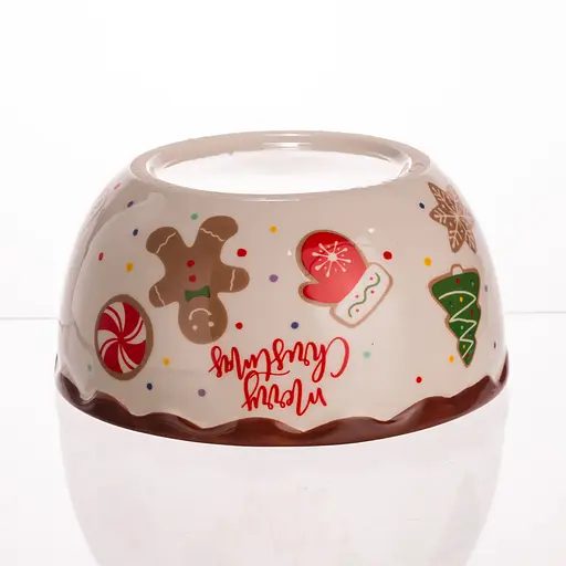 Тарілка супова Yiwu порцелянова новорічна Ø15 (см) Merry Christmas глибока тарілка кругла, салатник, бульйонниця, 800 мл CR-1-44 - фото 6