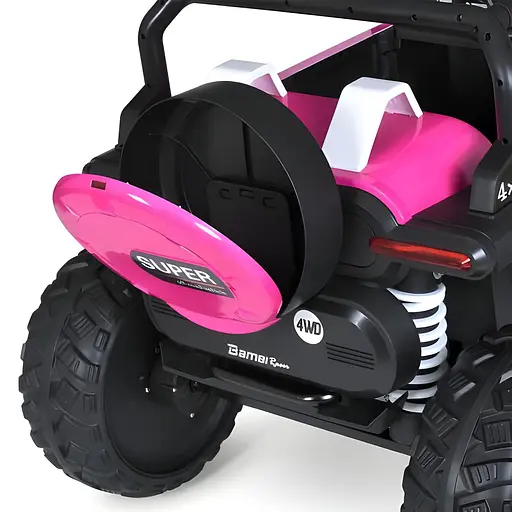 Електромобіль дитячий Bambi Джип Racer M 5824EBLR-8 одномісний 24V 4 мотори з пультом EVA-колеса шкіряне сидіння рожевий - фото 5