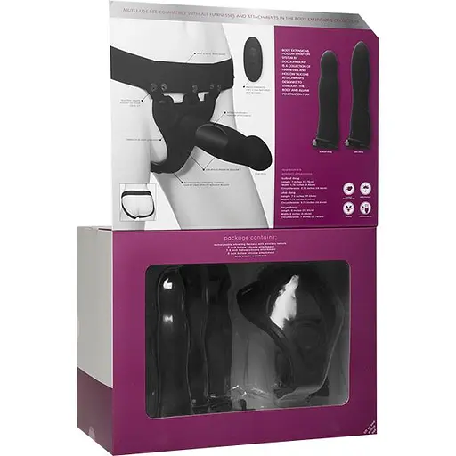 Набор для страпона с вибрацией Doc Johnson Body Extensions - BE Naughty - Black - фото 8