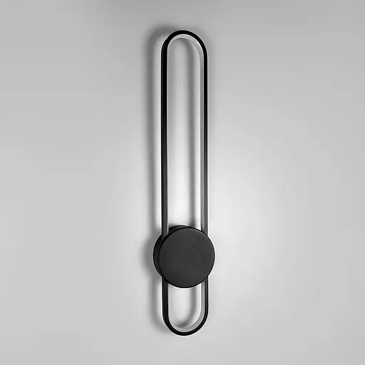 Видовжене бра Line F у металевому чорному корпусі 60 см Арт. W009/600 BK - фото 3