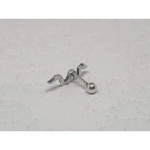 Срібна сережка для пірсингу хеліксу Ірій. 40075ШТ - фото 3