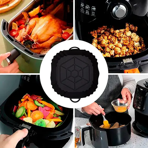 Квадратная силиконовая форма для аэрогриля, духовки и мультипечи 20х20 см, Kitchen Master Черный 87274 - фото 10