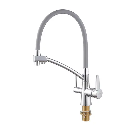 Смеситель для кухни на две воды с гибким изливом Koer KB-72003-01 KR3375 Хром - фото 2