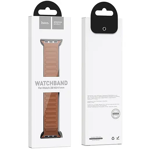 Ремешок Hoco WA23 Original series leather chain magnetic strap для Apple watch 38/40/41mm Brown - фото 2