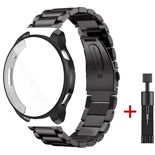 Комплект Tamister для годинника Xiaomi Watch S1 Active чорний (чохол + ремінець Rolex design 22 мм)
